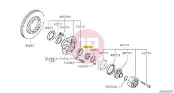 NISSAN 40262-02J10 - NUT-LOCK FRONT