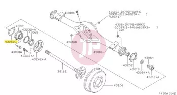 NISSAN 43030-01J00 - SEAL ASSY-RR AX