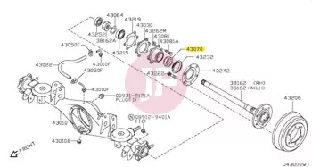 NISSAN 43070-01J00 - SPACER BRG AXLE