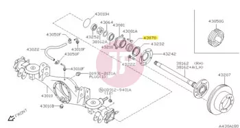 NISSAN 43070-01J10 - Hátsó kerékcsapágy távtartó