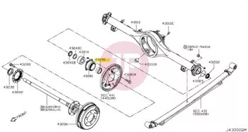 NISSAN 43070-01J10 - SPACER BRG AXLE