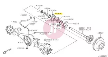 NISSAN 43083-VC20A - BOLT