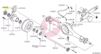 NISSAN 43232-C9300 - Hátsó féltengely szimering