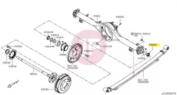 NISSAN 43252-VH300 - SEAL-OIL REAR