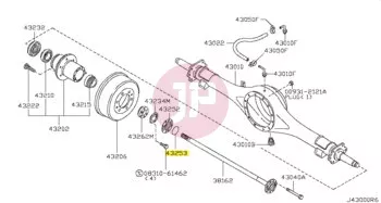NISSAN 43253-C9300 - O RING RR WHEEL