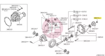 NISSAN 43262-50A0A - NUT-DRIVE PINIO