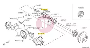 NISSAN 43262-VC20A - NUT-LOCK