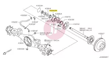 NISSAN 43262-VC20A - NUT-LOCK