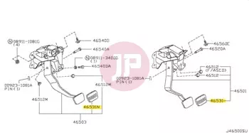 NISSAN 46531-VB000 - COVER PEDAL PAD