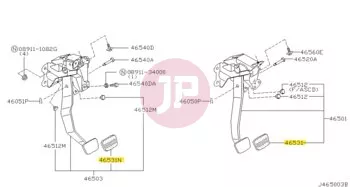 NISSAN 46531-VB000 - COVER PEDAL PAD