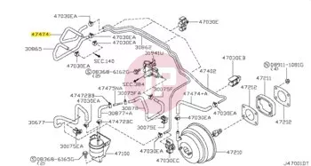 NISSAN 47471-VC300 - HOSE-MASTERVAC