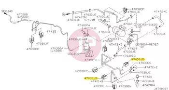 NISSAN 47492-0P001 - Vacuum Tube Retaining Clip