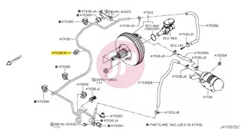 NISSAN 47492-0P001 - CLP-VAC TUBE