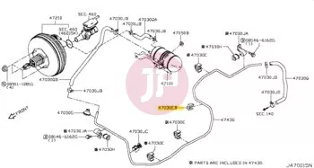 NISSAN 47492-0P001 - CLP-VAC TUBE