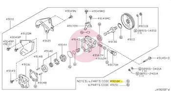 NISSAN 49591-50L28 - Power Steering Pump Seal Kit