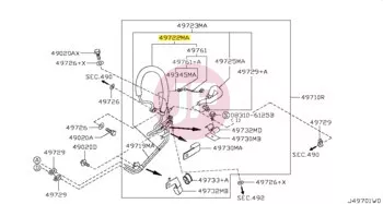 NISSAN 49720-VC300 - HOSE TUBE ASS