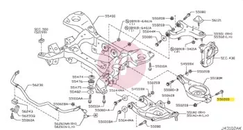 NISSAN 54459-1LA1A - BOLT-HEX TORQUE