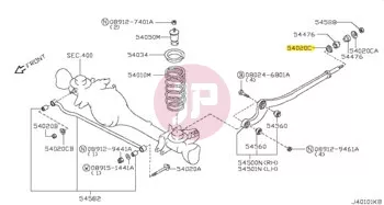 NISSAN 54474-01J0A - Lengőkar hátsó szilent alátét