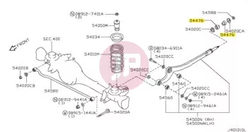 NISSAN 54476-VB000 - BUSHING-RUBBER