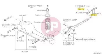 NISSAN 54476-VB000 - Front Control Arm Rear Rubber Bushing