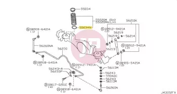 NISSAN 55031-VB000 - TUBE-RR SPRING