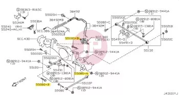 NISSAN 55080-41G1A - BOLT