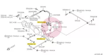 NISSAN 55080-41G1A - BOLT