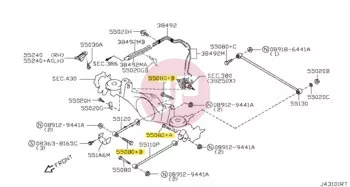 NISSAN 55080-41G1A - BOLT