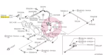 NISSAN 55240-01J00 - BUMPER-SUSPENS