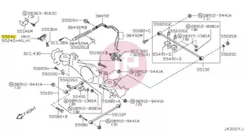 NISSAN 55240-01J01 - BUMPER-RR SUS