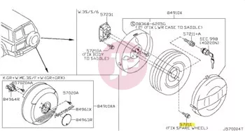 NISSAN 57219-VB00A - Pótkerék rögzítő csavar