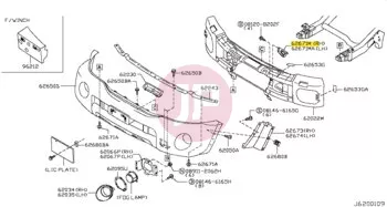NISSAN 62260-VC200 - STAY-FRONT BMPR