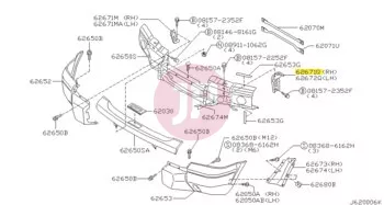 NISSAN 62270-VC000 - STAY ASSY-FR,RH