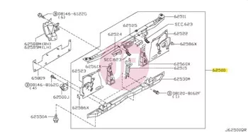 NISSAN 62500-1Y400 - Homlokfal