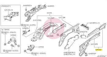 NISSAN 64181-VC700 - REINF-HOOD LEDG