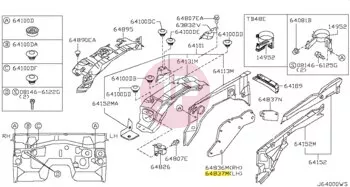 NISSAN 64837-VC310 - COVER ASSY-ENG