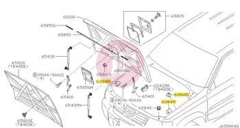 NISSAN 65158-VB000 - BUMPER-HOOD