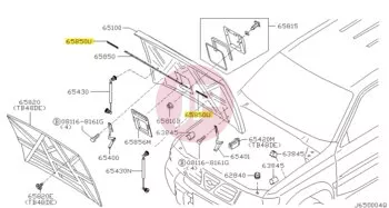 NISSAN 65820-VB000 - SEAL-HOOD FRONT