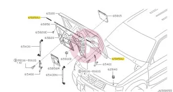 NISSAN 65820-VB000 - SEAL-HOOD FRONT