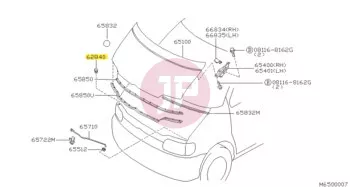 NISSAN 65822-01M00 - BMPR HOOD FR