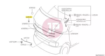 NISSAN 65822-01M00 - BMPR HOOD FR