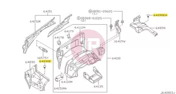 NISSAN 65846-40F00 - Motorháztetőszigetelés-patent