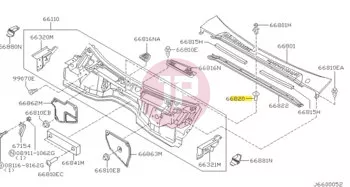 NISSAN 66820-VB000 - CAP COWL T/GRIL