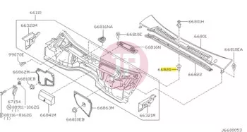 NISSAN 66820-VB000 - CAP COWL T/GRIL