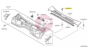 NISSAN 66824-W1000 - Rögzítőpatent