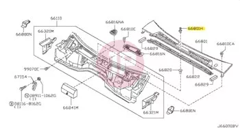 NISSAN 66824-W1000 - Rögzítőpatent