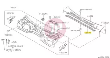 NISSAN 66832-VB000 - RUBBER SEAL