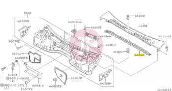 NISSAN 66832-VB000 - RUBBER SEAL