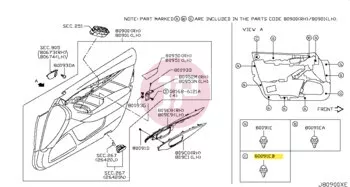 NISSAN 66916-VC300 - Kárpit patent