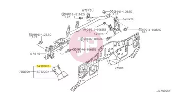 NISSAN 67841-VB000 - CLIP